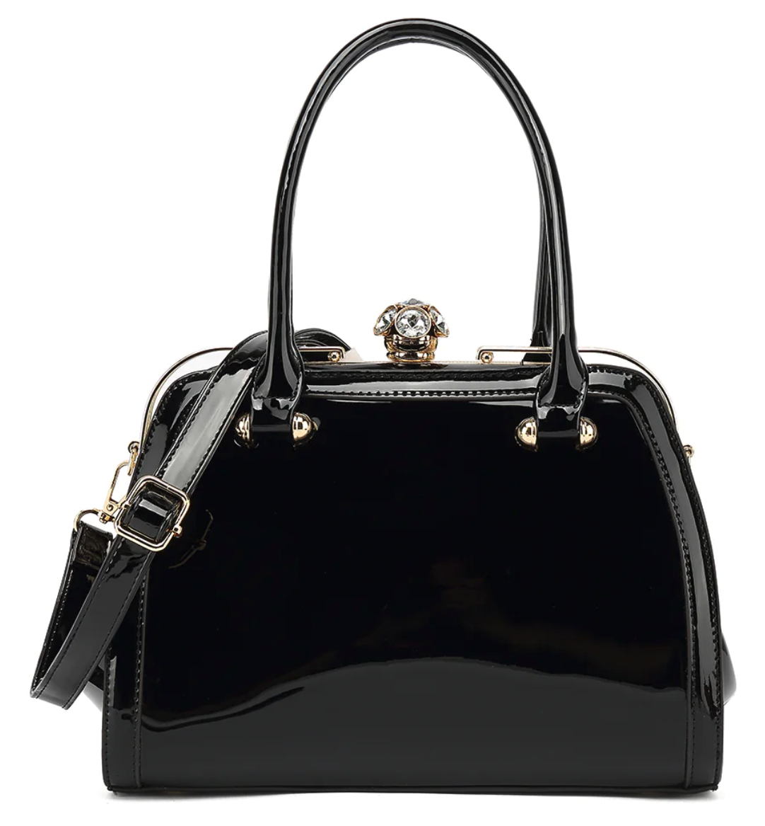 AB409 Frame Satchel Patent Leather