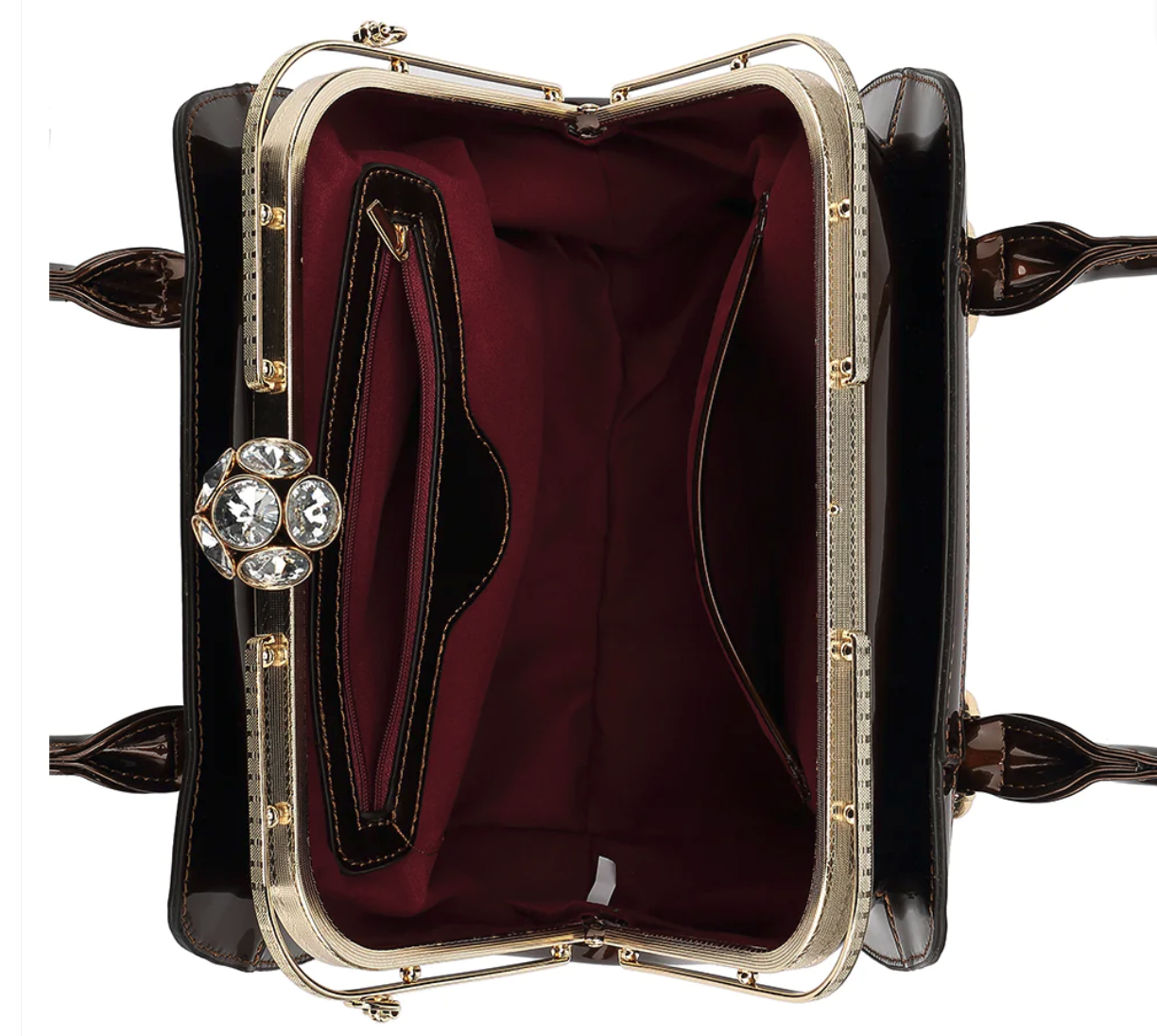 AB409 Frame Satchel Patent Leather