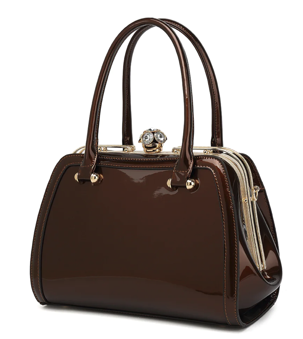 AB409 Frame Satchel Patent Leather