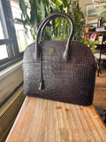 SAMPLE SALE #05 100% crocodile embossed leather satchel with Free Shipping