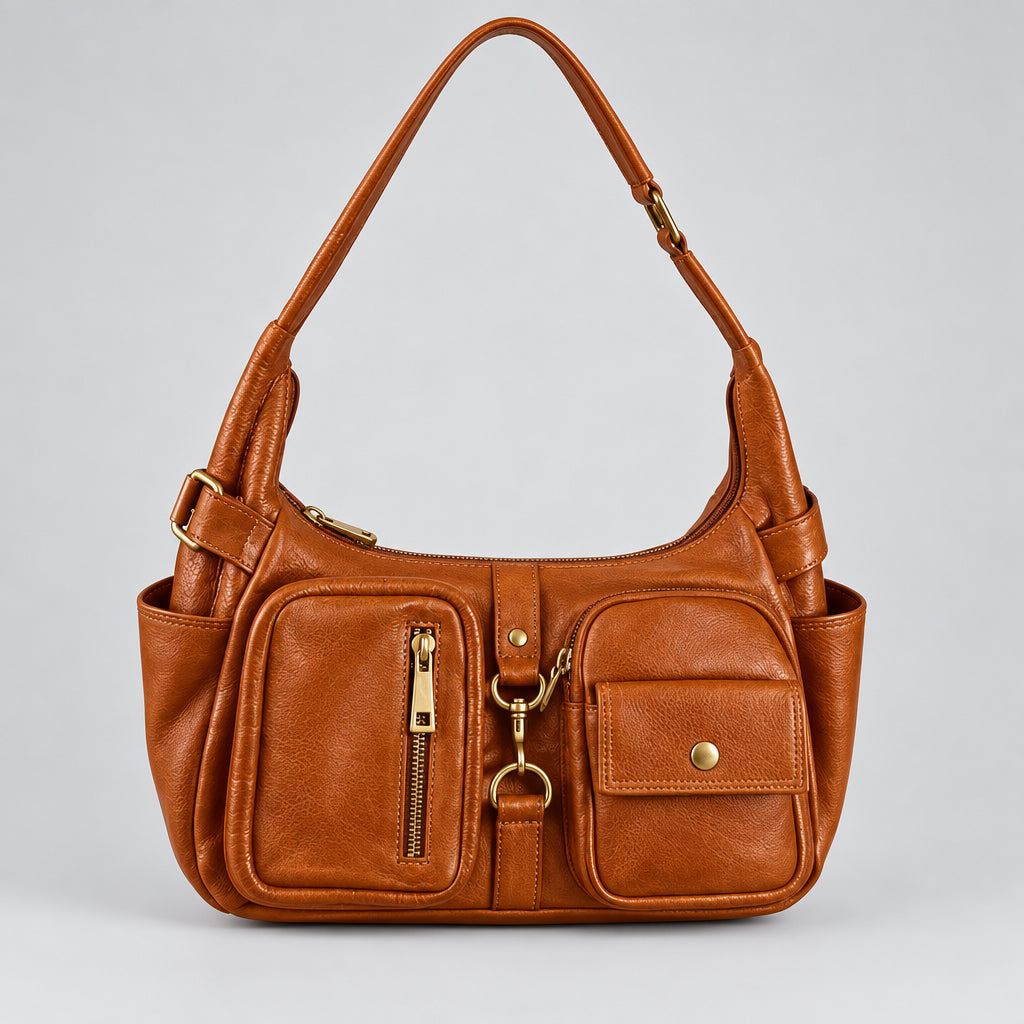 SSV washed smooth cow utilitarian shoulder bag