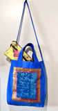 SS CANVAS TOTE WITH SEQUINS & LEATHER POUCH