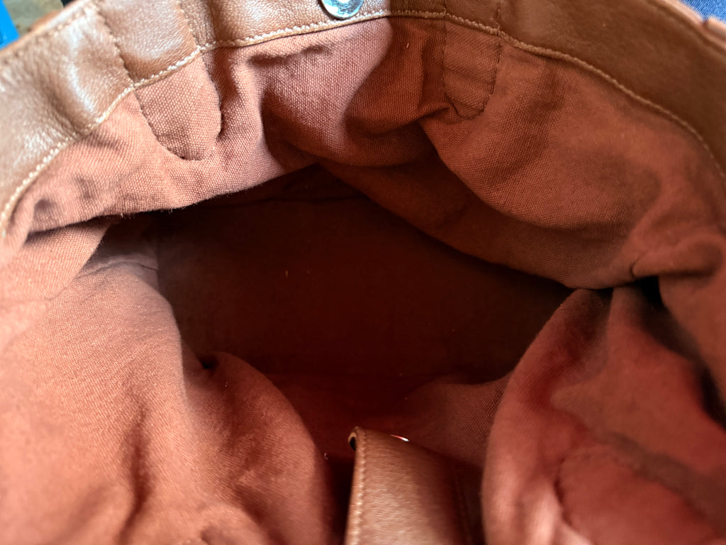 SS106 leather weave  mini shopper