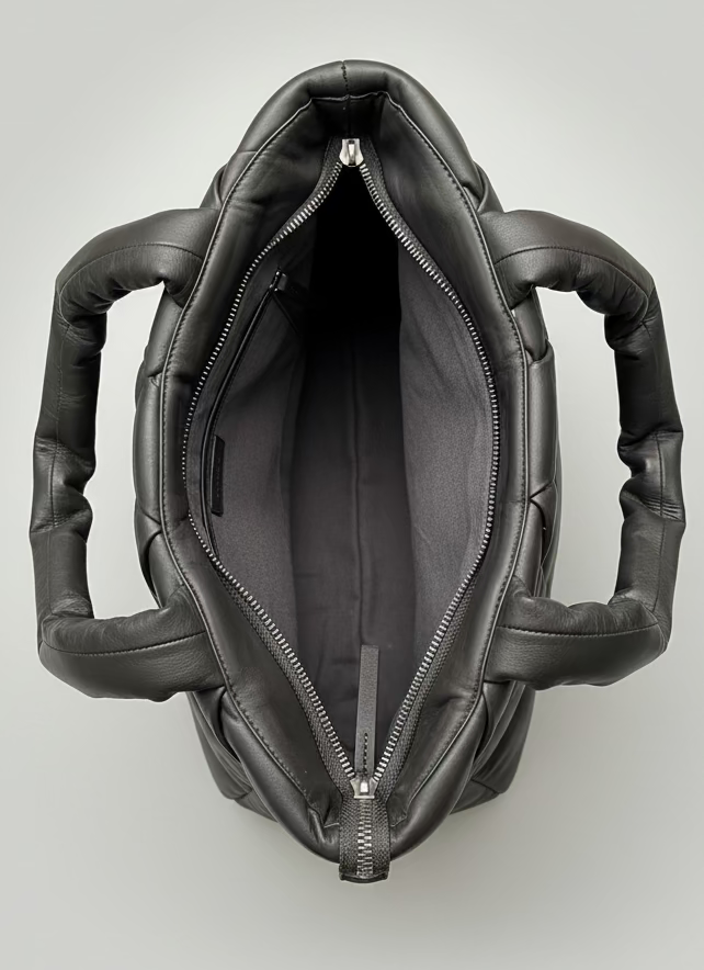 SS86 puffy tote in smooth  lamb