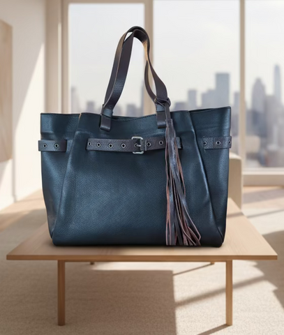 SS85 Maxi tote drum dyed tumbled cow hide