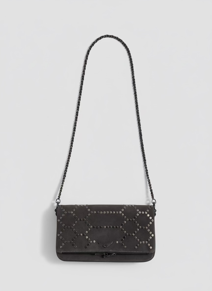 SS83 suede studded envelope
