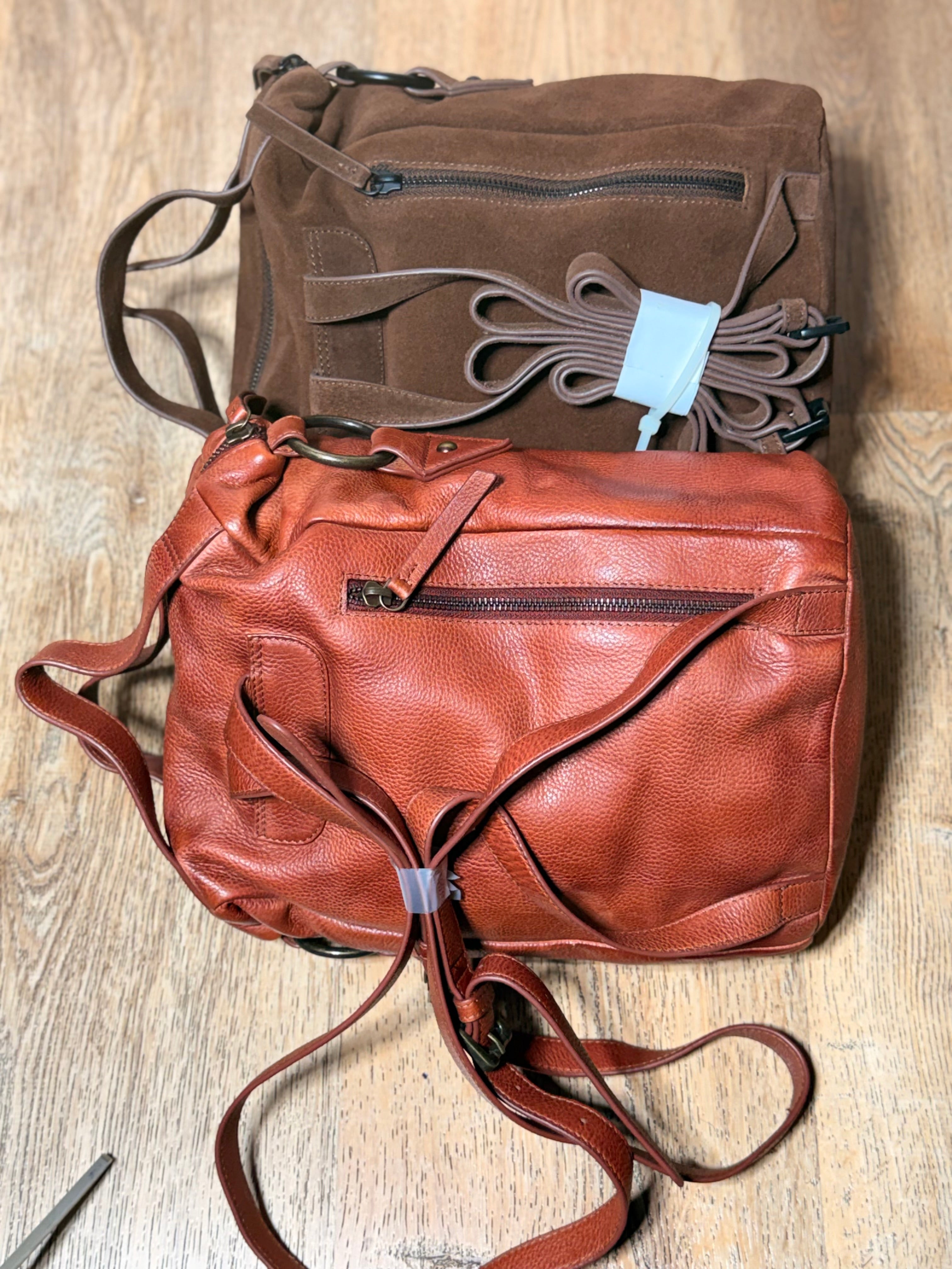 SS66 soft pac Metallic leather backpack