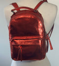 SS67 firehouse Red Metallic leather backpack
