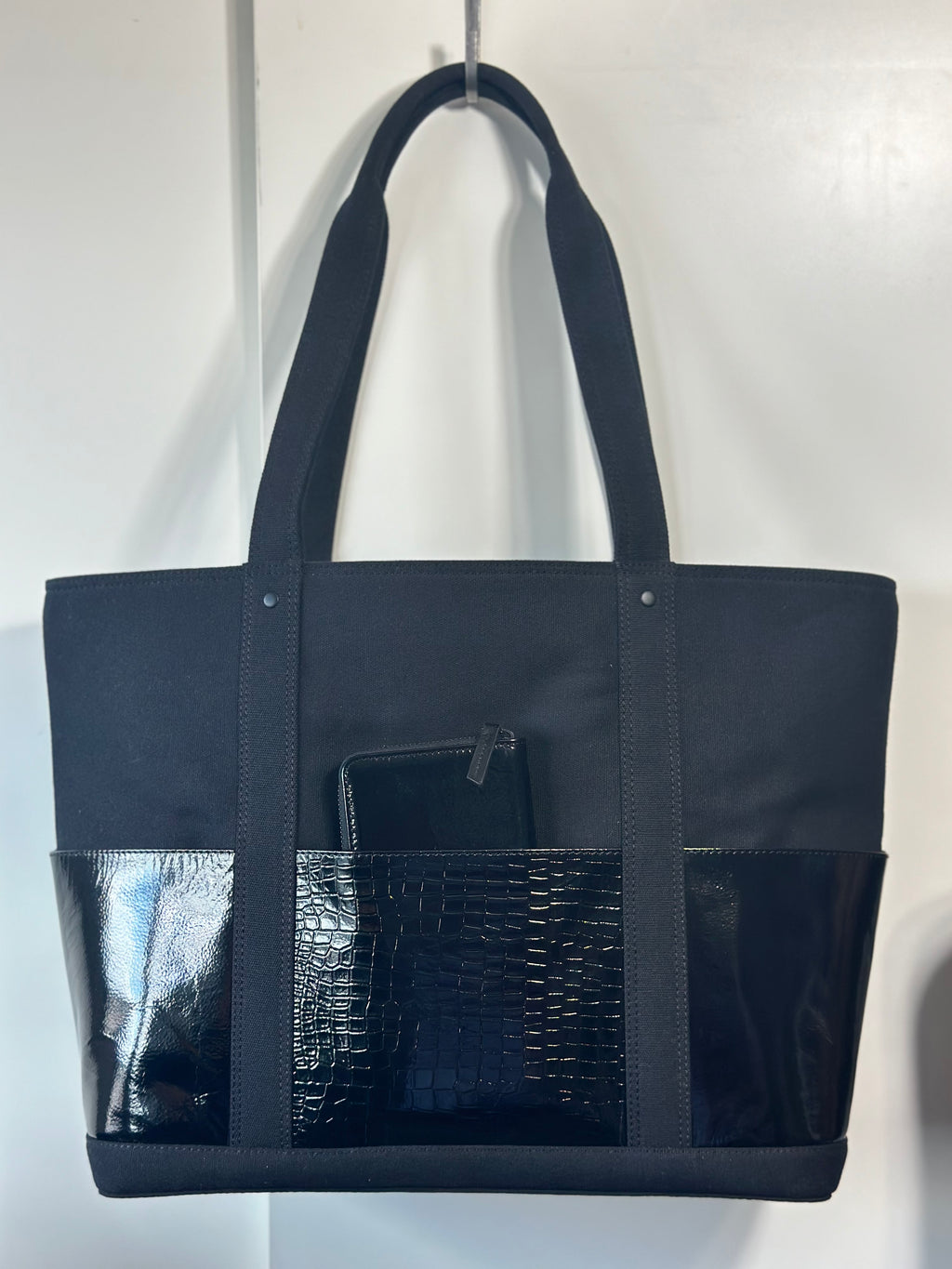 SS99 canvas & leather oversize tote and wallet Free Shipping within the USA