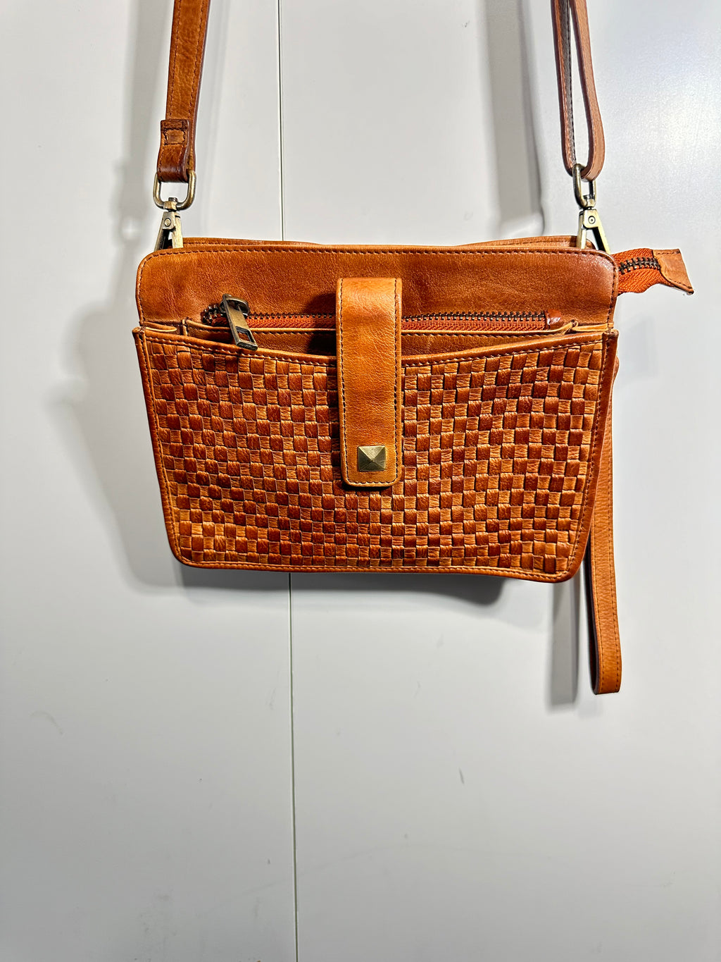 SS45 antique washed Cow organizer crossbody free shipping within the USA