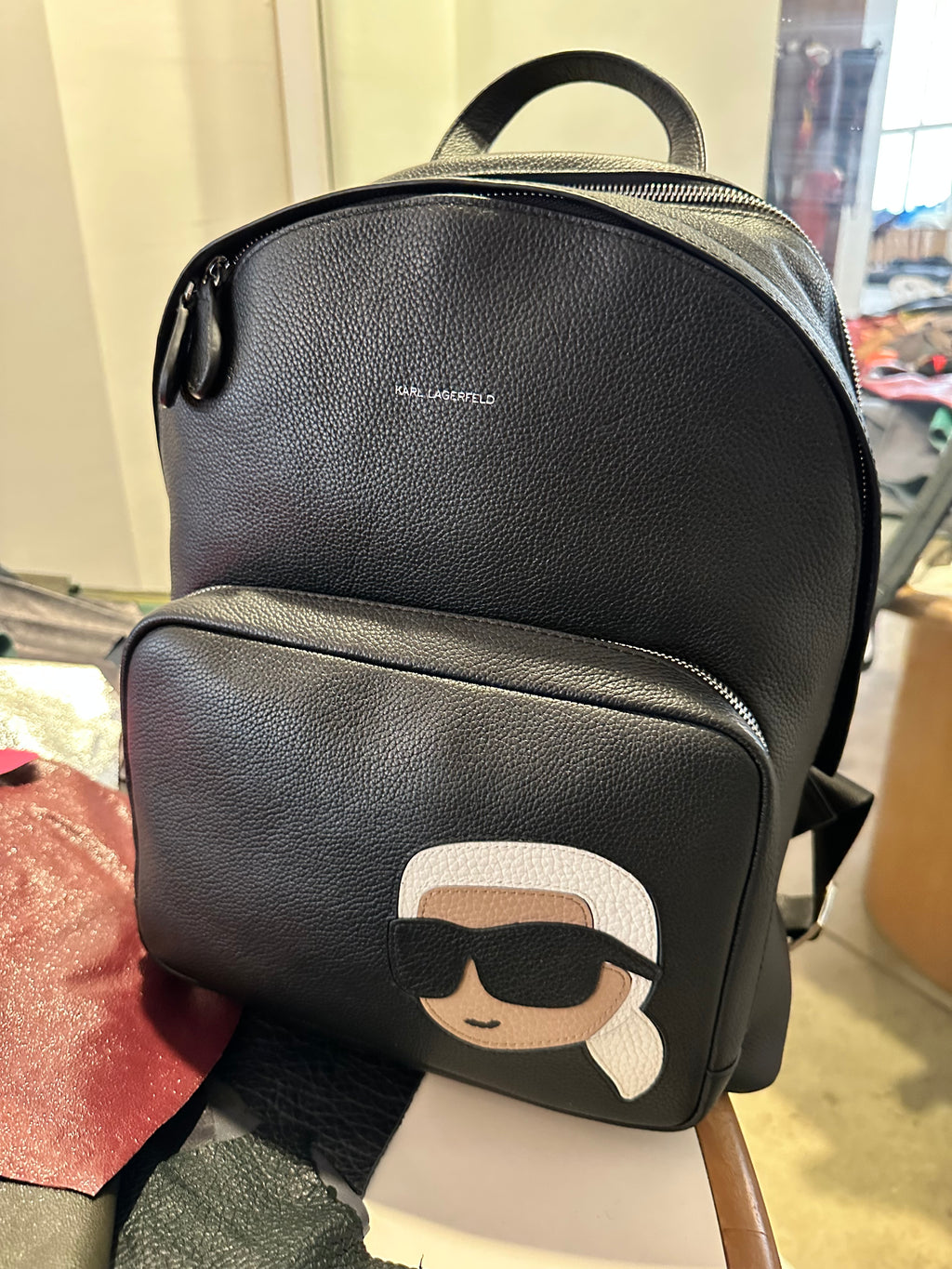 SS117 Leather Karl Lagerfield Backpack