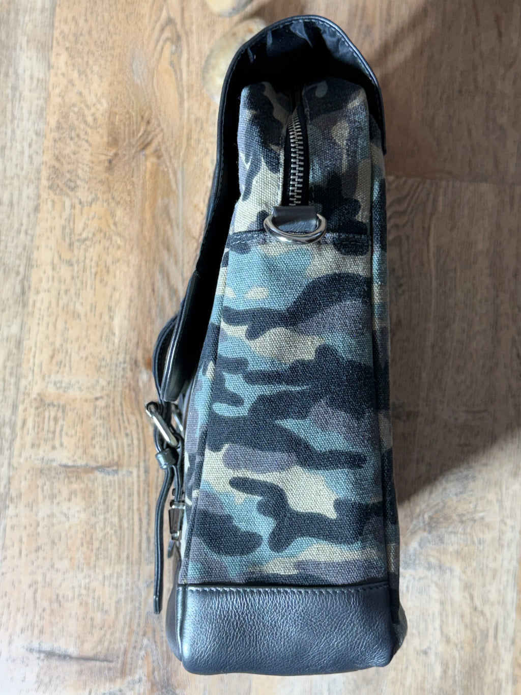 SS38 buffed Cow with camouflage canvas modern briefcase free shipping within the USA