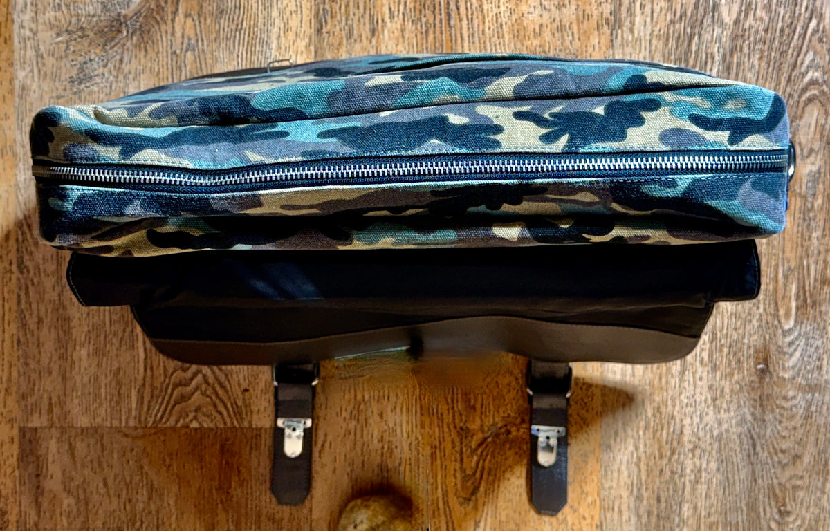 SS38 buffed Cow with camouflage canvas modern briefcase free shipping within the USA