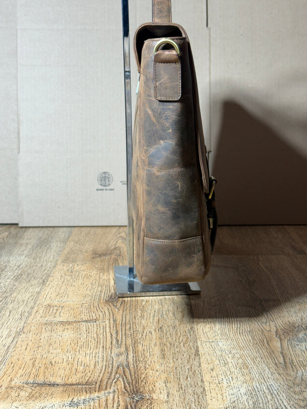 SS41 antique buffed Cow flap front briefcase free shipping within the USA