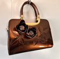 AB400 Patent Leather Roses Satchel