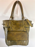 SS43 antique washed Cow zipl top tote free shipping within the USA