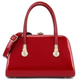 AS404V rhinestone frame satchel in patent leather