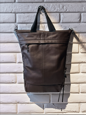 100% leather ECLIPX convertible Tote /Backpack