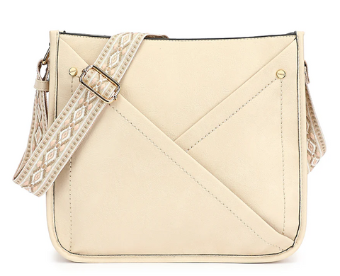 AS100V CROSSBODY HOBO WITH GUITAR STRAP AND FRONT ZIP POCKET