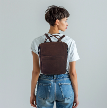 SS69 soft pac suede cow leather backpack