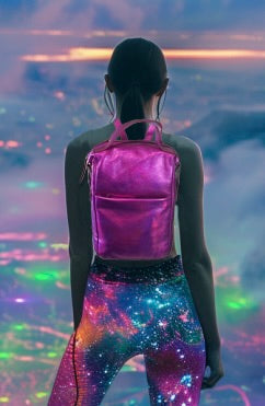 SS66 soft pac Metallic leather backpack