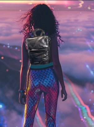 SS66 soft pac Metallic leather backpack