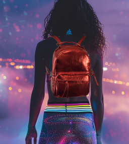 SS67 firehouse Red Metallic leather backpack "Only 1 left!" free shipping