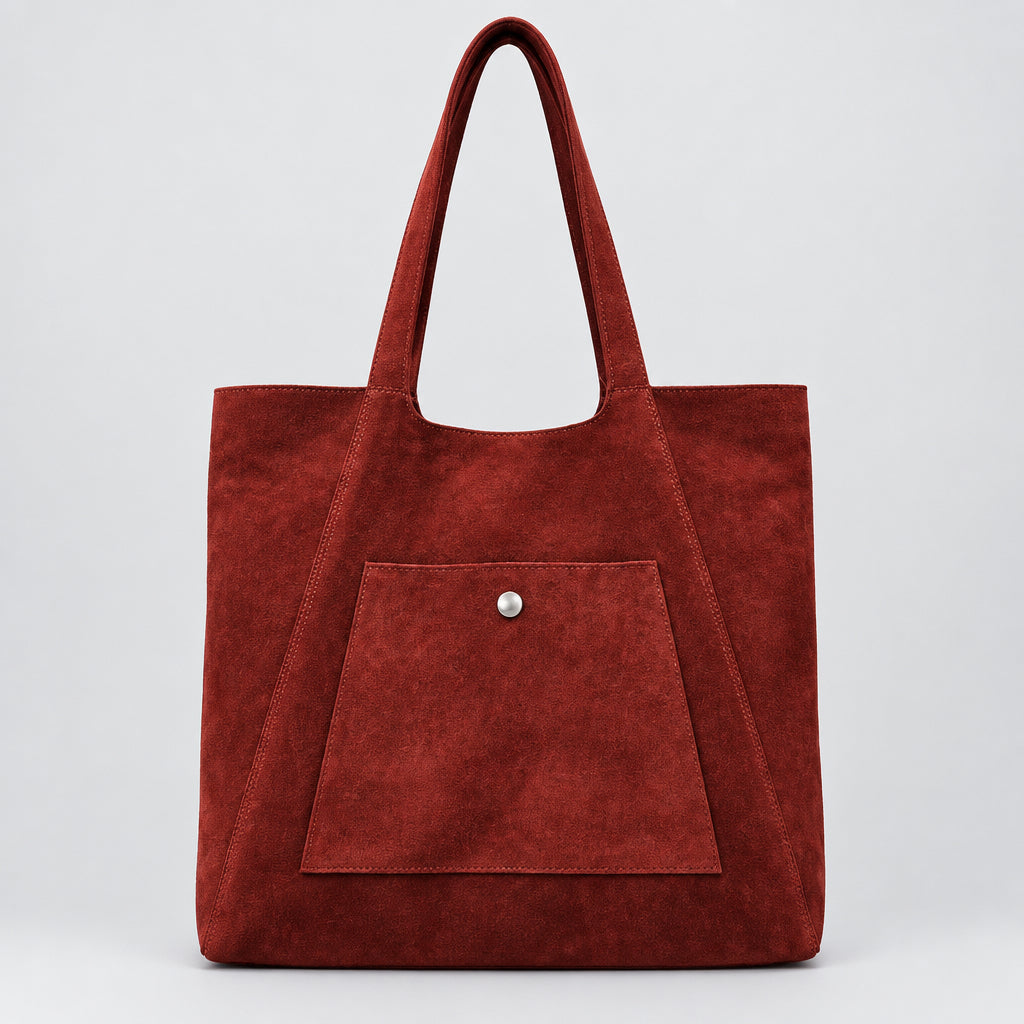 SSV cow suede big pocket tote
