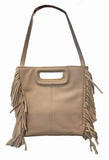 SAMPLE SALE #08 Designer leather crossbody with fringe & Free Shipping