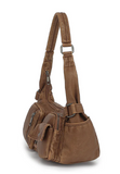 AS300 distressed washed shoulder bag with cargo pockets