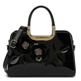 AS400 patent leather roses satchel