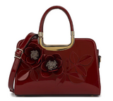 AS400 patent leather roses satchel