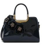 AS400 patent leather roses satchel