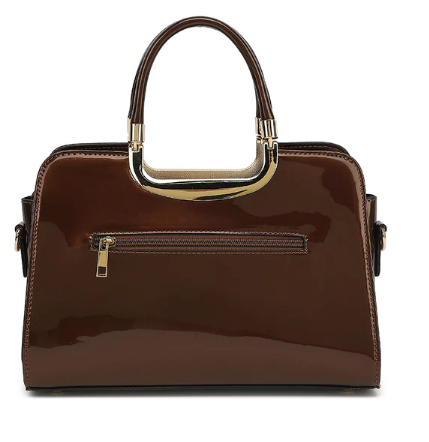 AB400 Patent Leather Roses Satchel