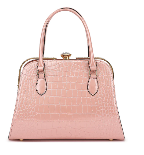 AB403 Patent Leather Crocodile and Diamonds Satchel