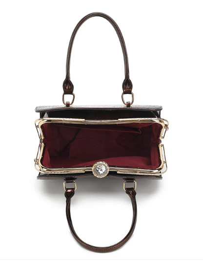 AB406 Patent Leather Crocodile Embossed Satchel