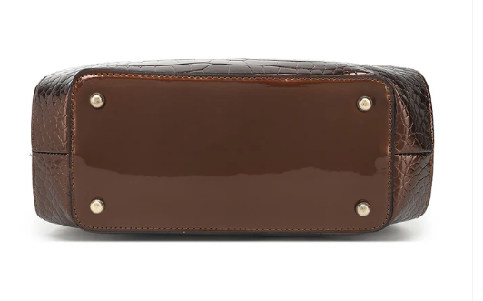 AB406 Patent Leather Crocodile Embossed Satchel