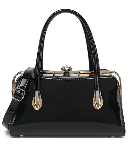 AB407 Patent Leather Lorraine Satchel