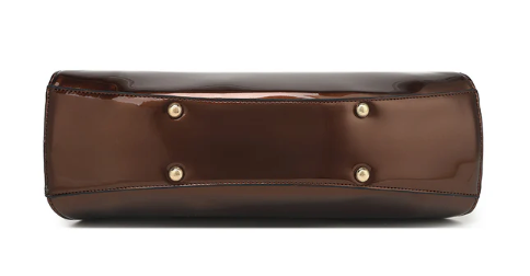 AB415 Patent Leather Jewel Top Satchel