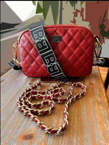 SAMPLE SALE #20 Designer quilted crossbody with 2 straps and free shipping