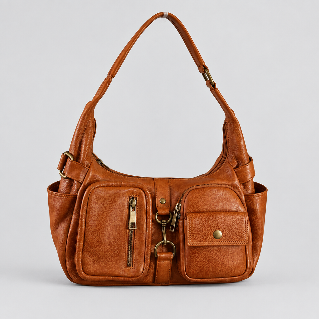 SSV washed smooth cow utilitarian shoulder bag