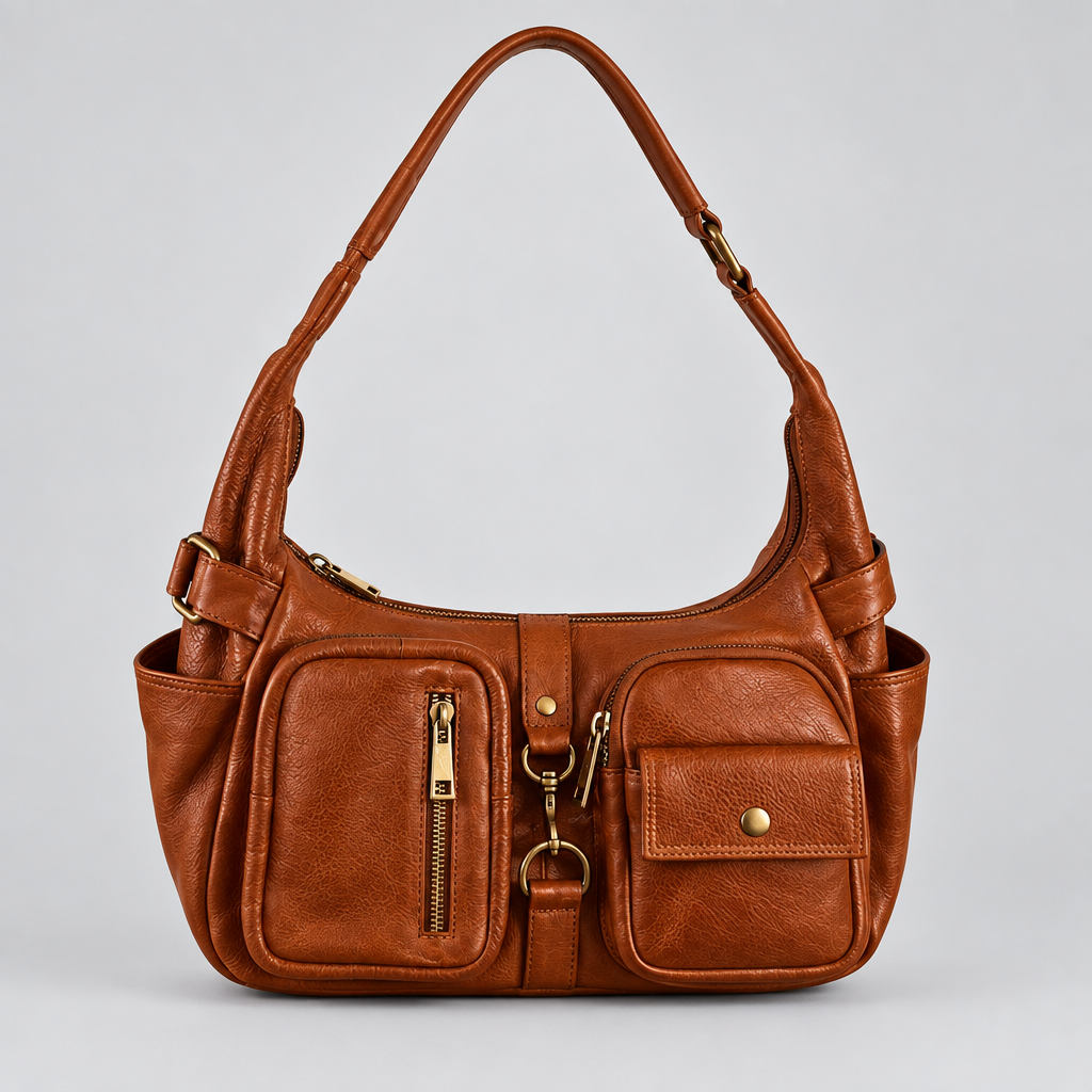 SSV washed smooth cow utilitarian shoulder bag