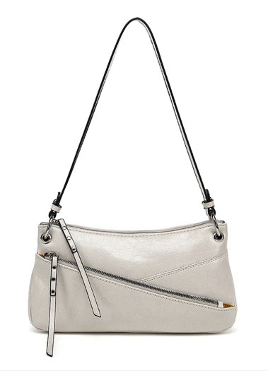 AB130 Asymmetric Front zipper Crossbody