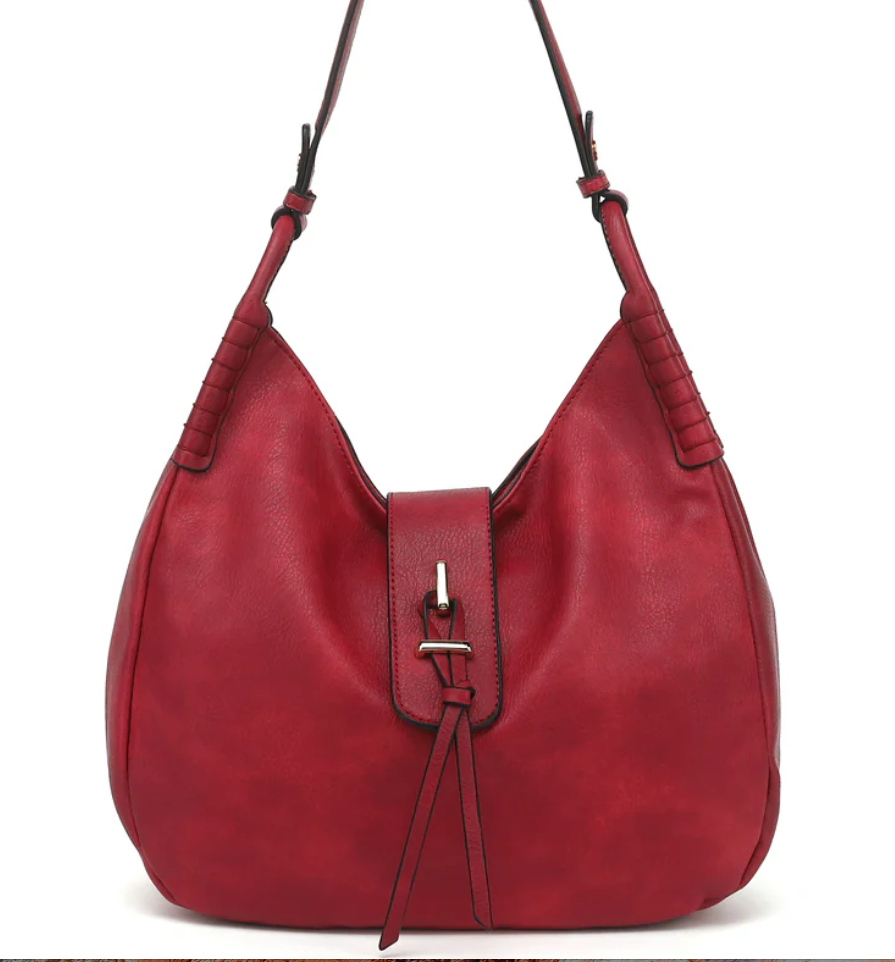 AB305 buckle and whipstitch shoulder bag