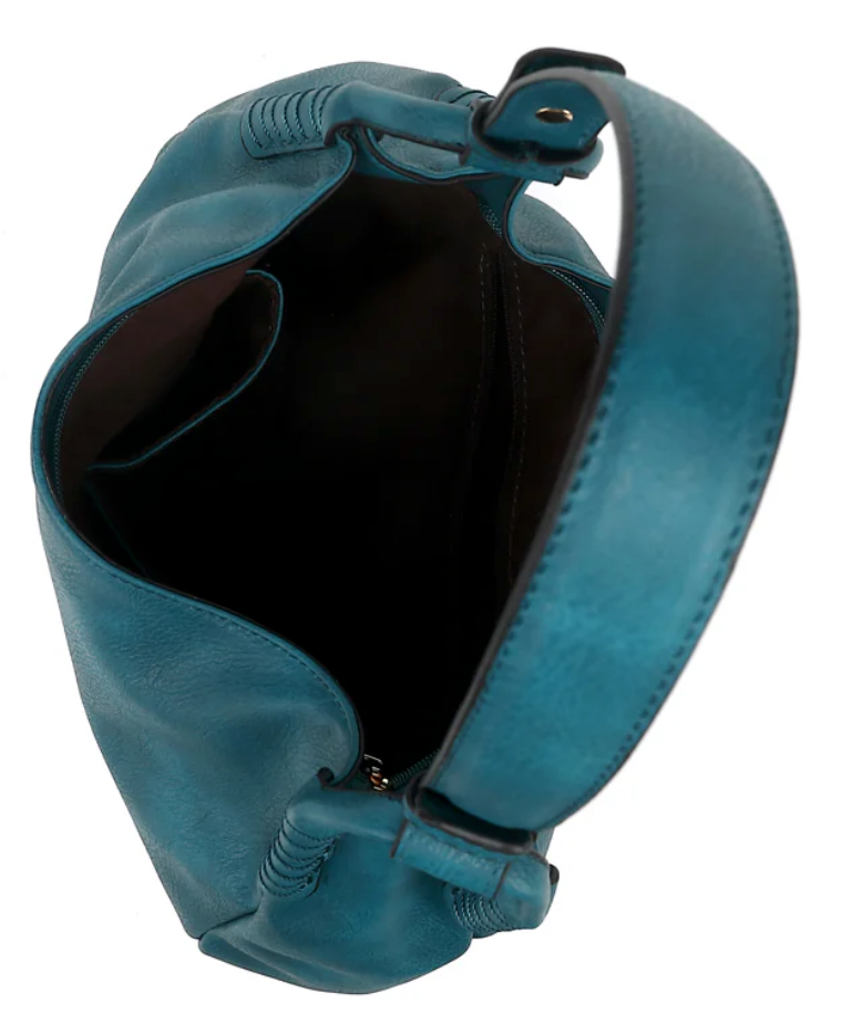 AB305 buckle and whipstitch shoulder bag