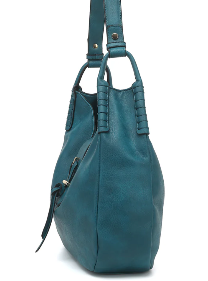 AB305 buckle and whipstitch shoulder bag