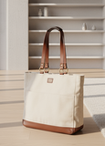SS110 Have Some Fun Today leather & canvas shopper