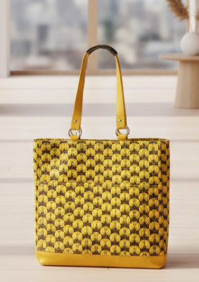 SS112 Have Some Fun Today canvas and leather tote bag