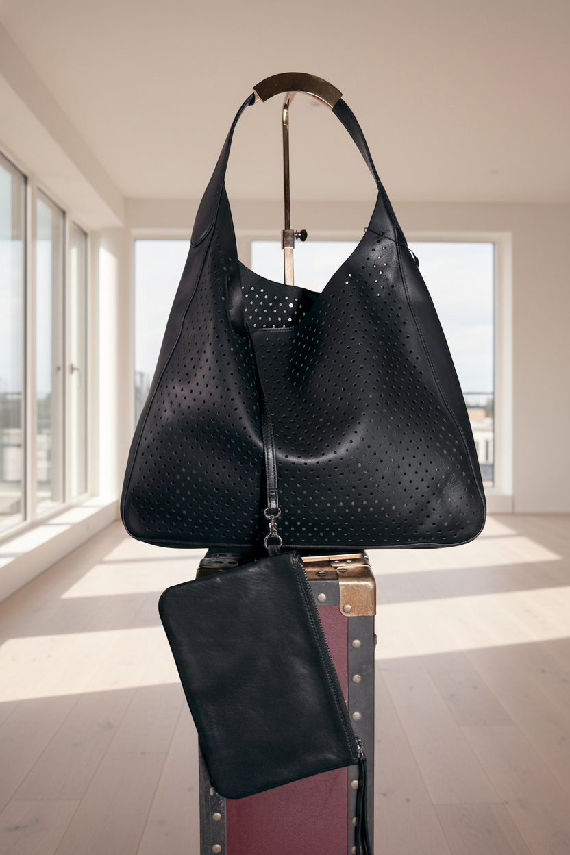 SS88 Fini cest Coated Cow perforated Hobo