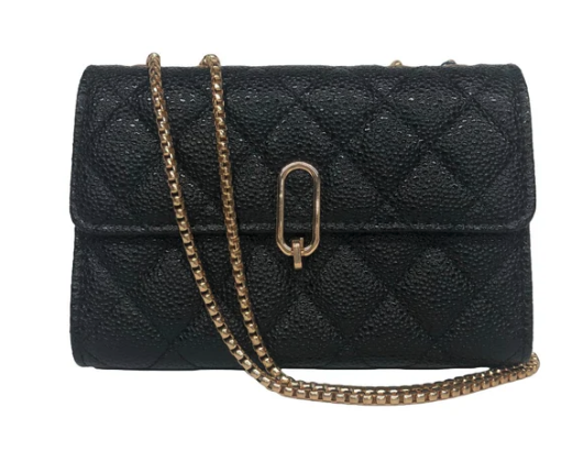 AB108 QUILTED CROSSBODY METAL CHAIN